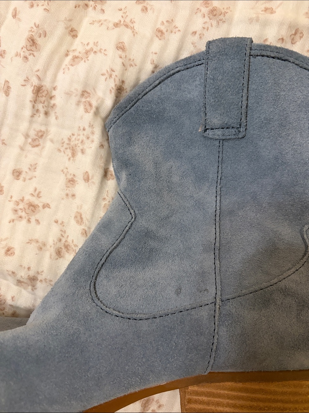 Born Light Blue Suede Western Ankle Boots - Picture 12 of 17